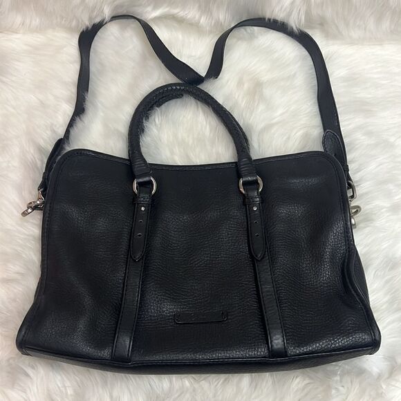 Cole Haan Black Leather messenger bag B28 - Picture 1 of 10